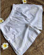 Women's Chikankari Cotton Shorts Lucknowi Embroidery