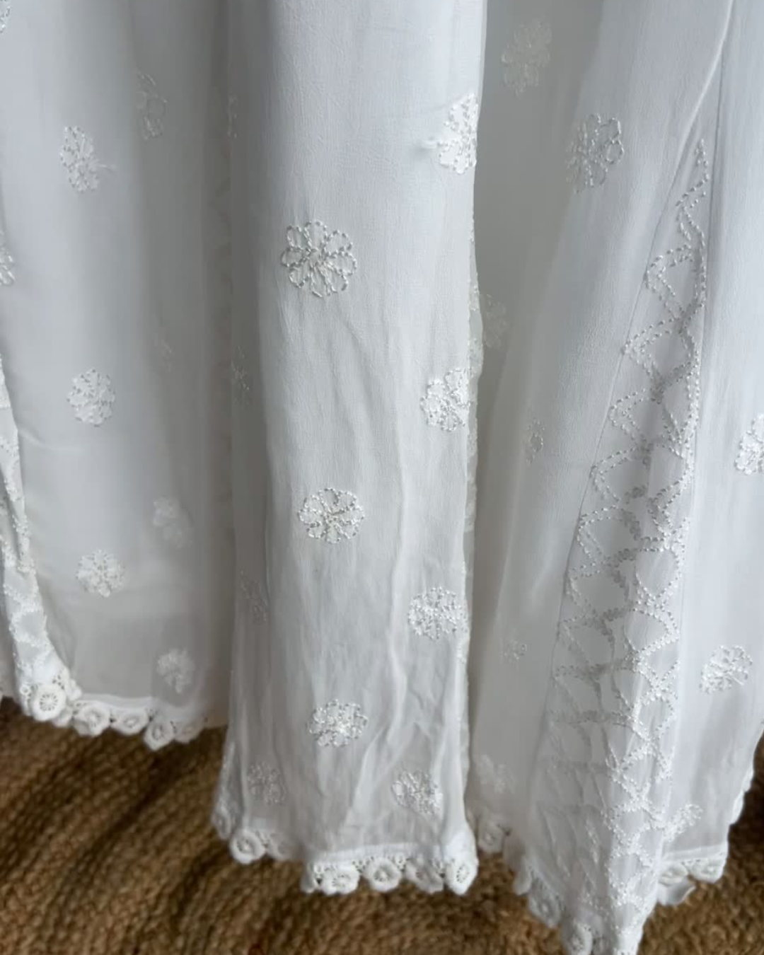 White Chikankari Palazo