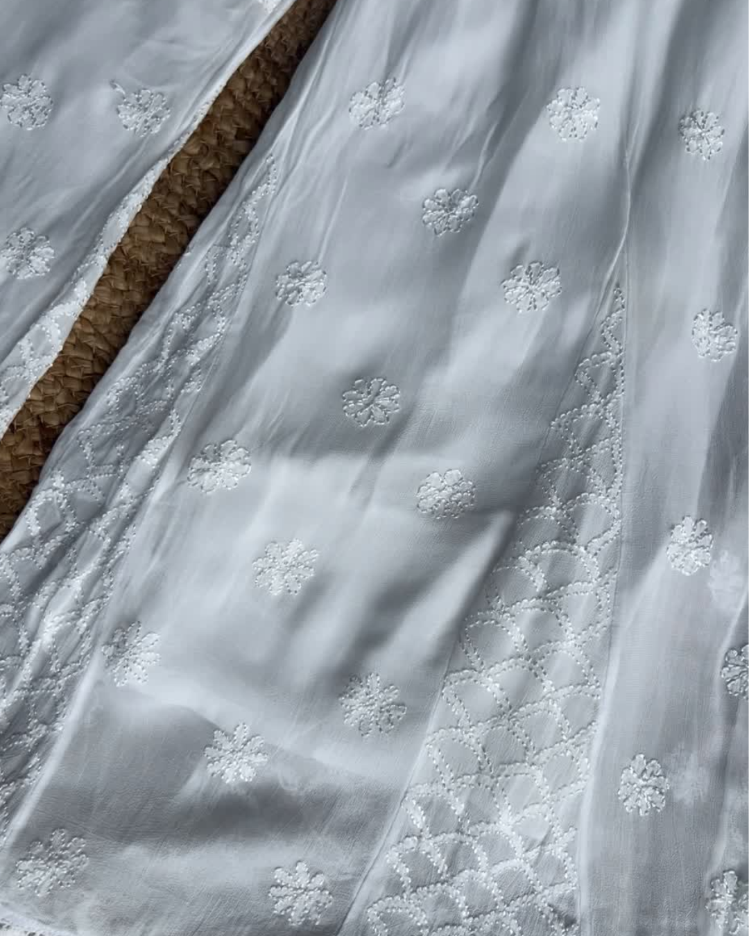White Chikankari Palazo