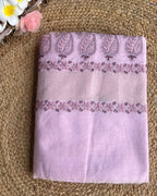 Pink & Green Cotton Chikankari Saree – Handcrafted Lucknowi Elegance