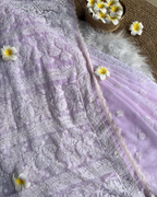 Pure Georgette Chikankari Saree with Blouse | Chikankari Studio Gurgaon