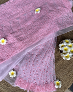 Pink Chikankari Georgette Saree | Hand Embroidered Elegance