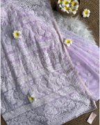 Pure Georgette Chikankari Saree with Blouse | Chikankari Studio Gurgaon