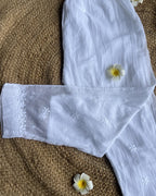 White Kota Chikankari Pants | Hand Embroidered Straight Fit