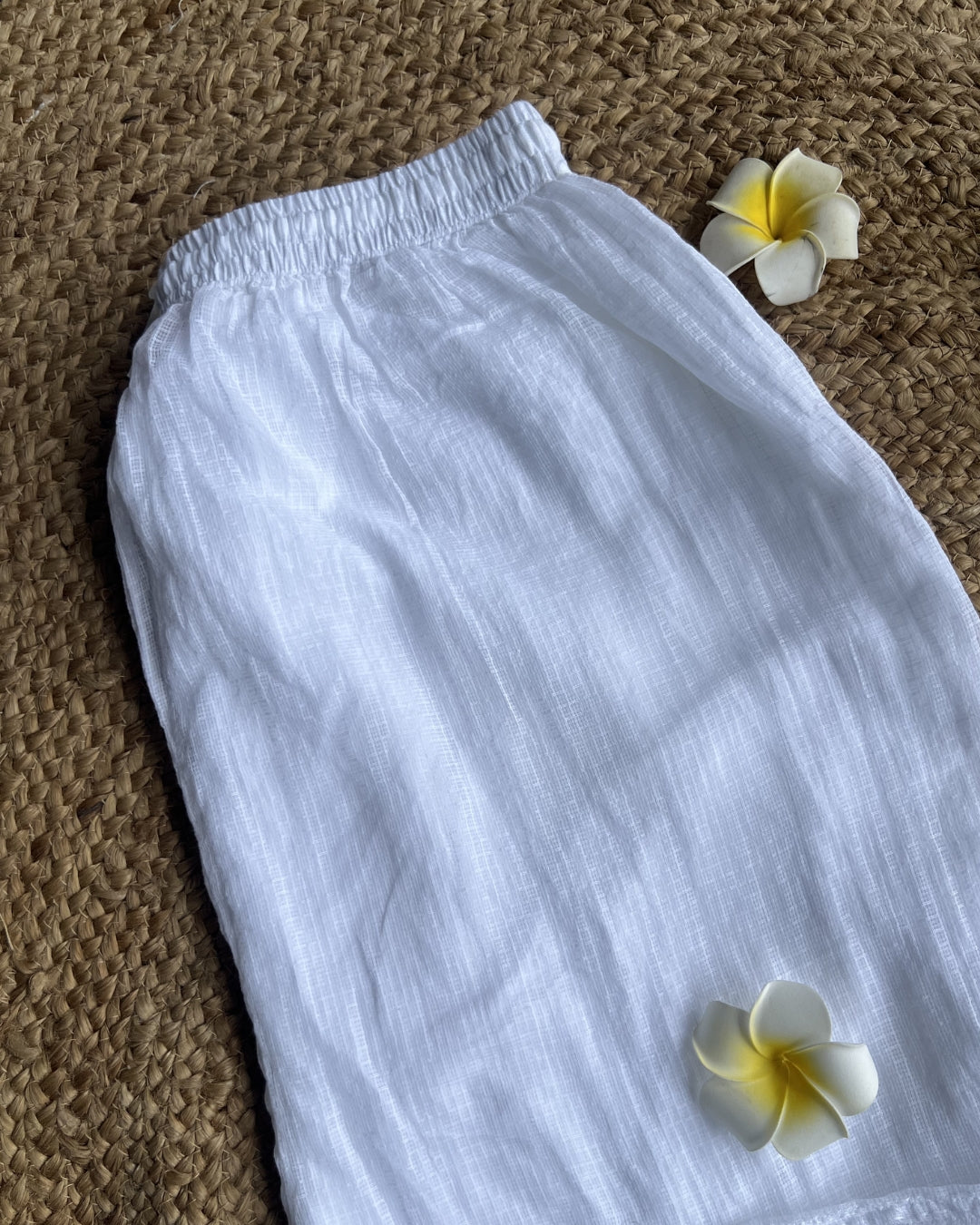 White Kota Chikankari Pants | Hand Embroidered Straight Fit