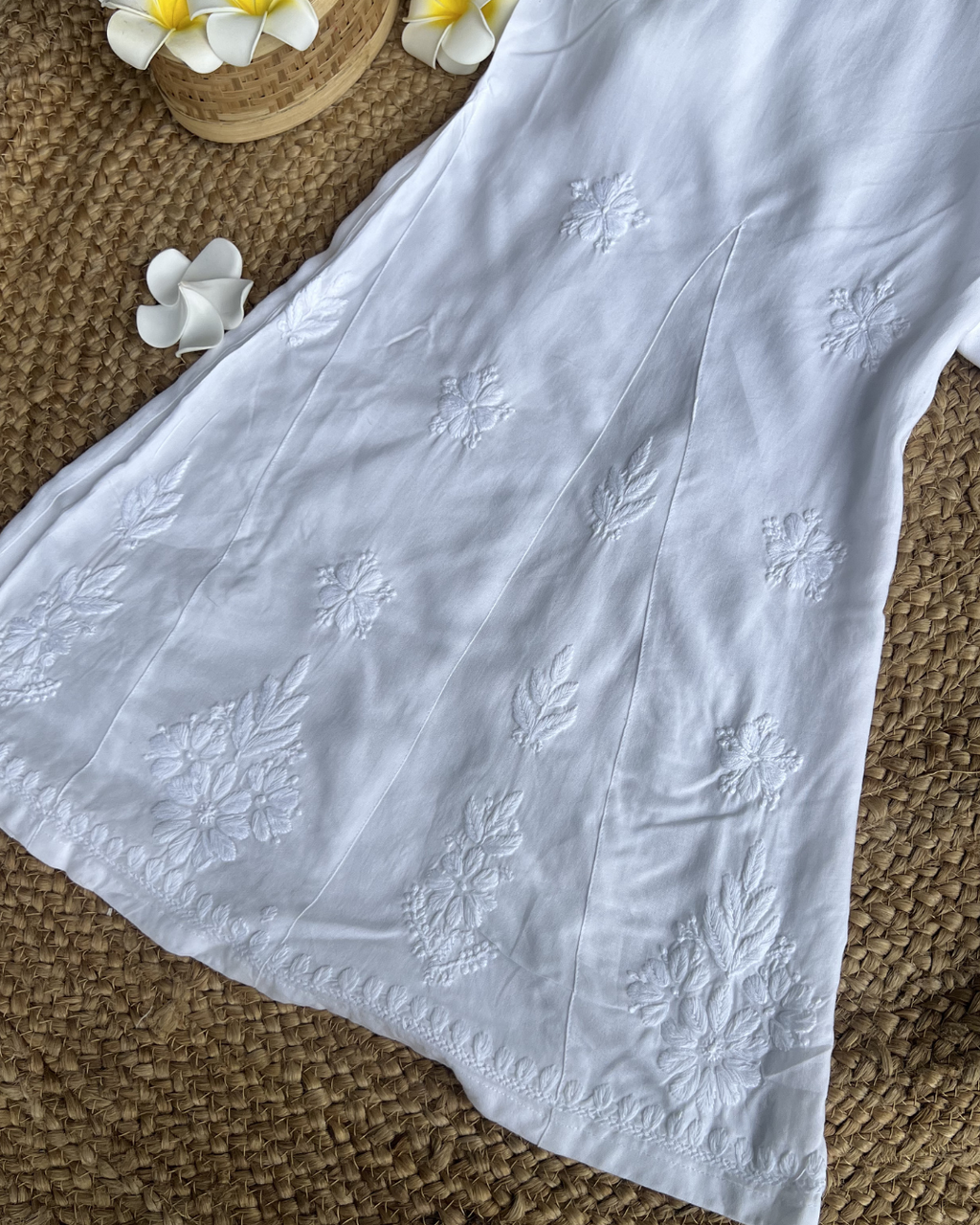 White Chikankari Palazo