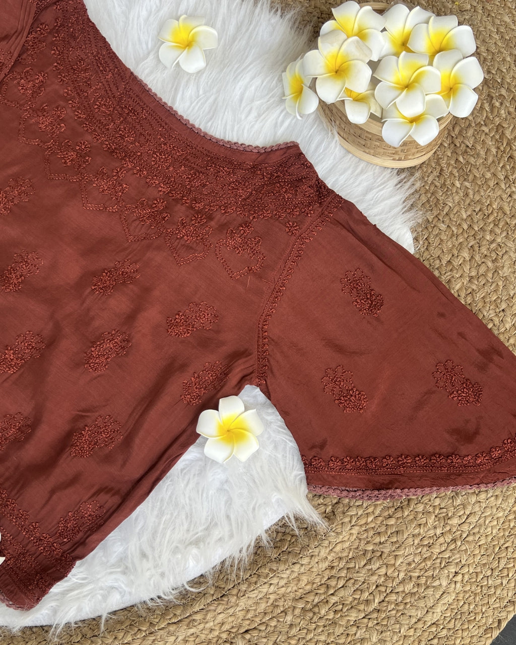 Women's Chikankari Embroidered Short Top