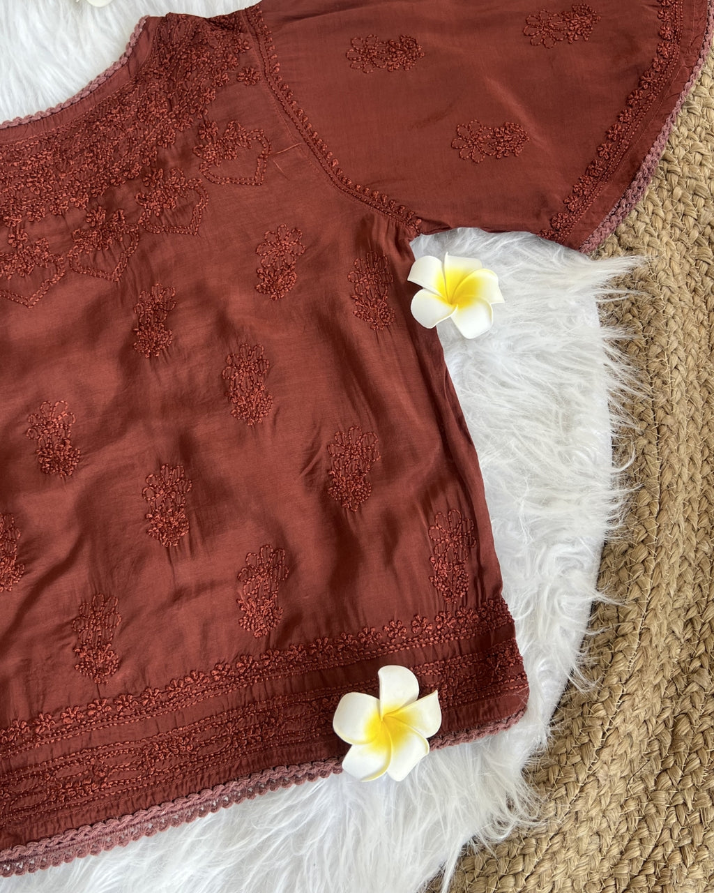 Women's Chikankari Embroidered Short Top