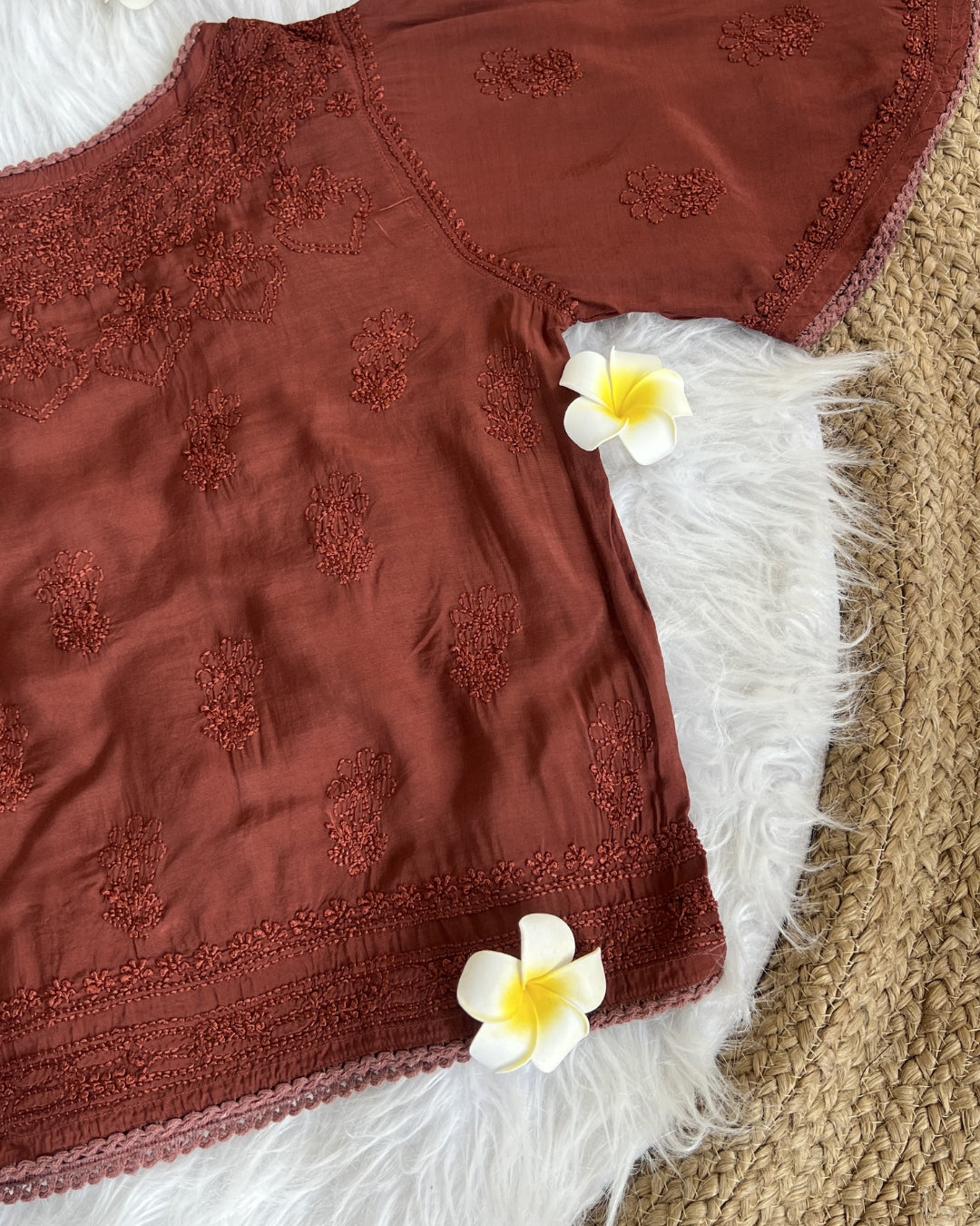 Women's Chikankari Embroidered Short Top