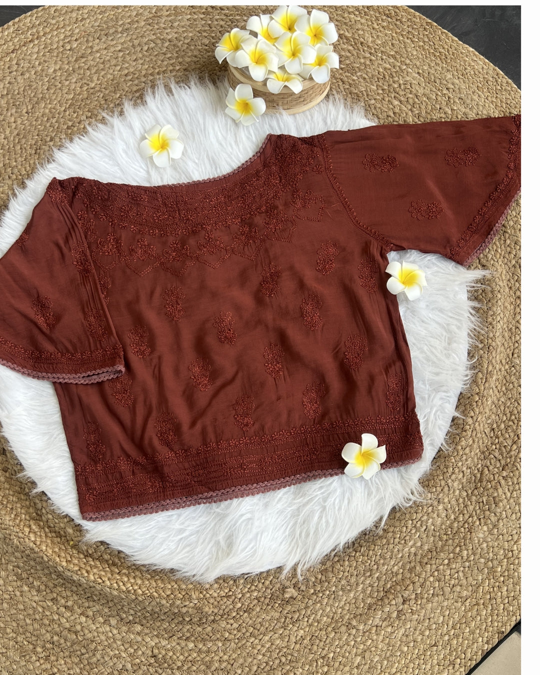Women's Chikankari Embroidered Short Top
