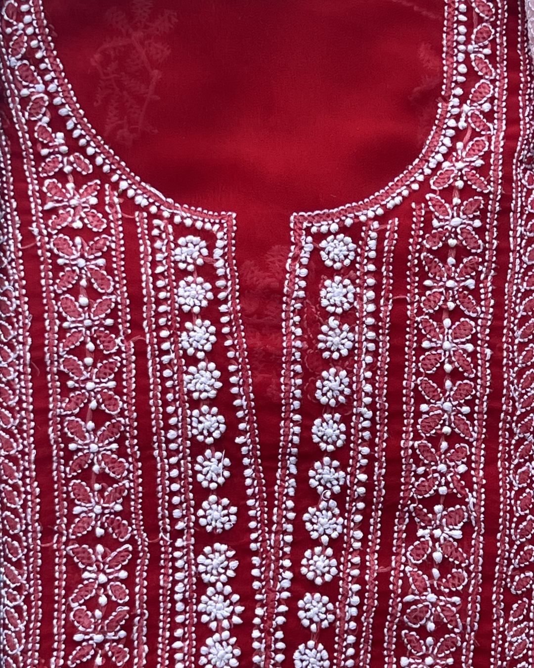 Georgette Chikankari Unstitched Suit  | Lucknow Chikankari Gurgaon