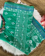 Elegant Green Cotton Saree | Lightweight Everyday Ethnic Wear
