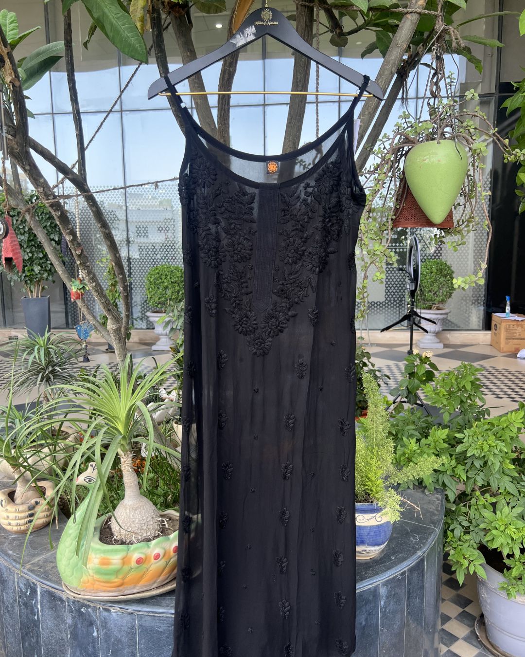 Sleeveless Georgette Chikankari Kurti | Strap Kurti Collection Gurgaon