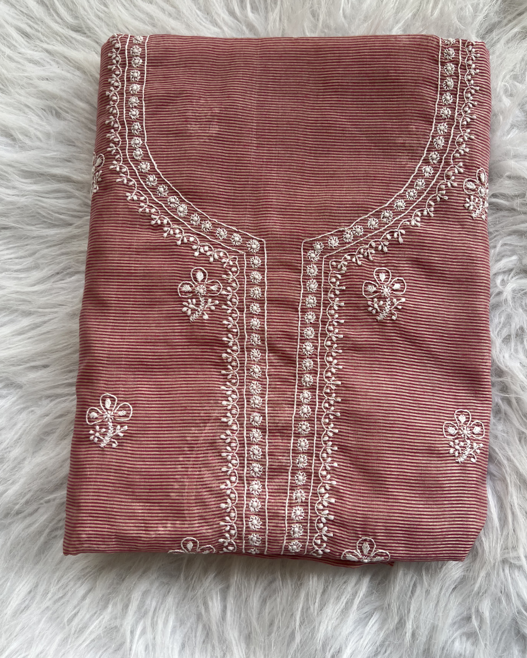 Rose Tissue Unstitched Suit Set | Lucknow Chikankari Gurgaon