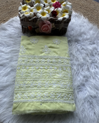 Cotton Chikankari Unstitched Suit | Lucknow Chikankari Gurgaon