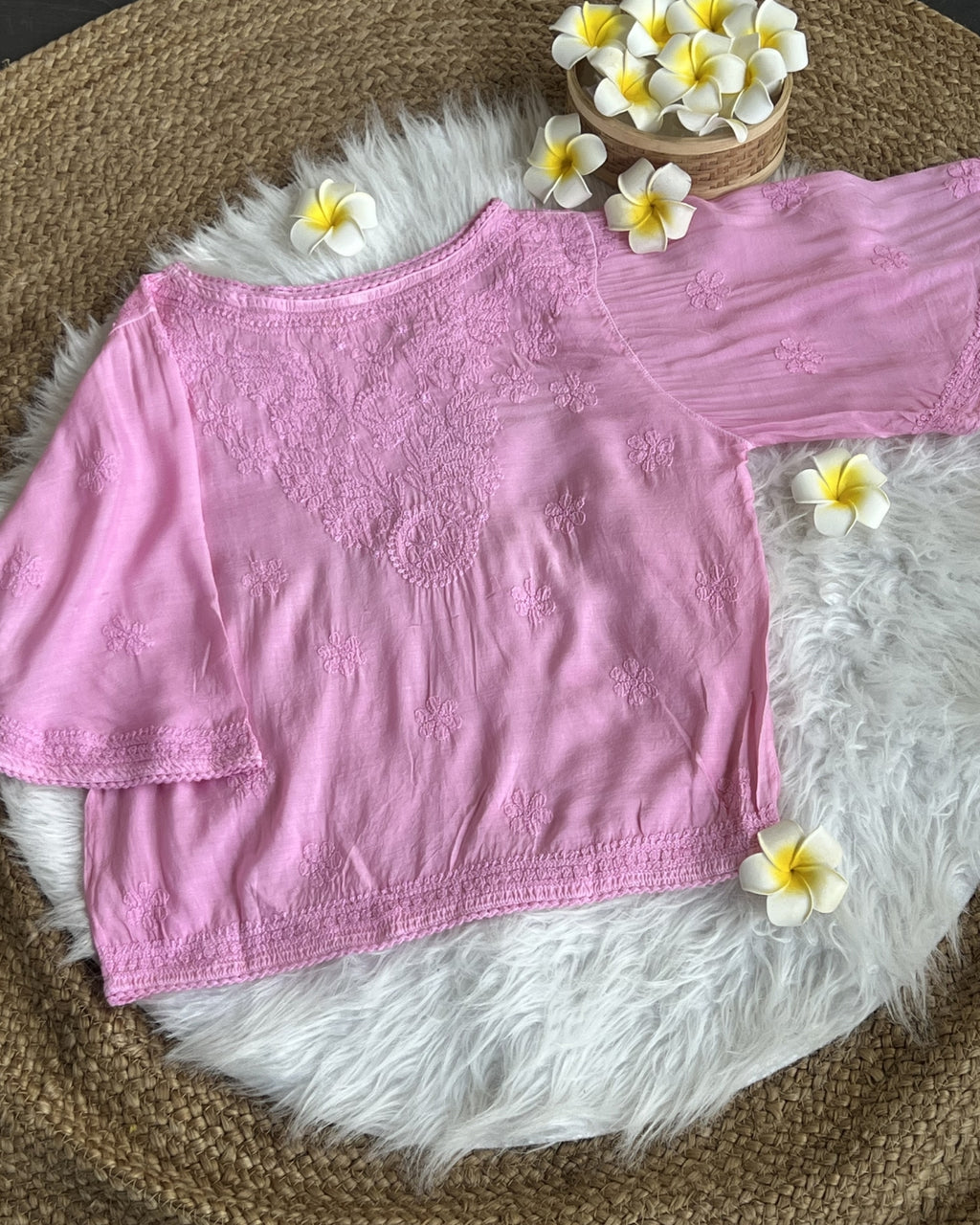 Women's Chikankari Embroidered Short Top