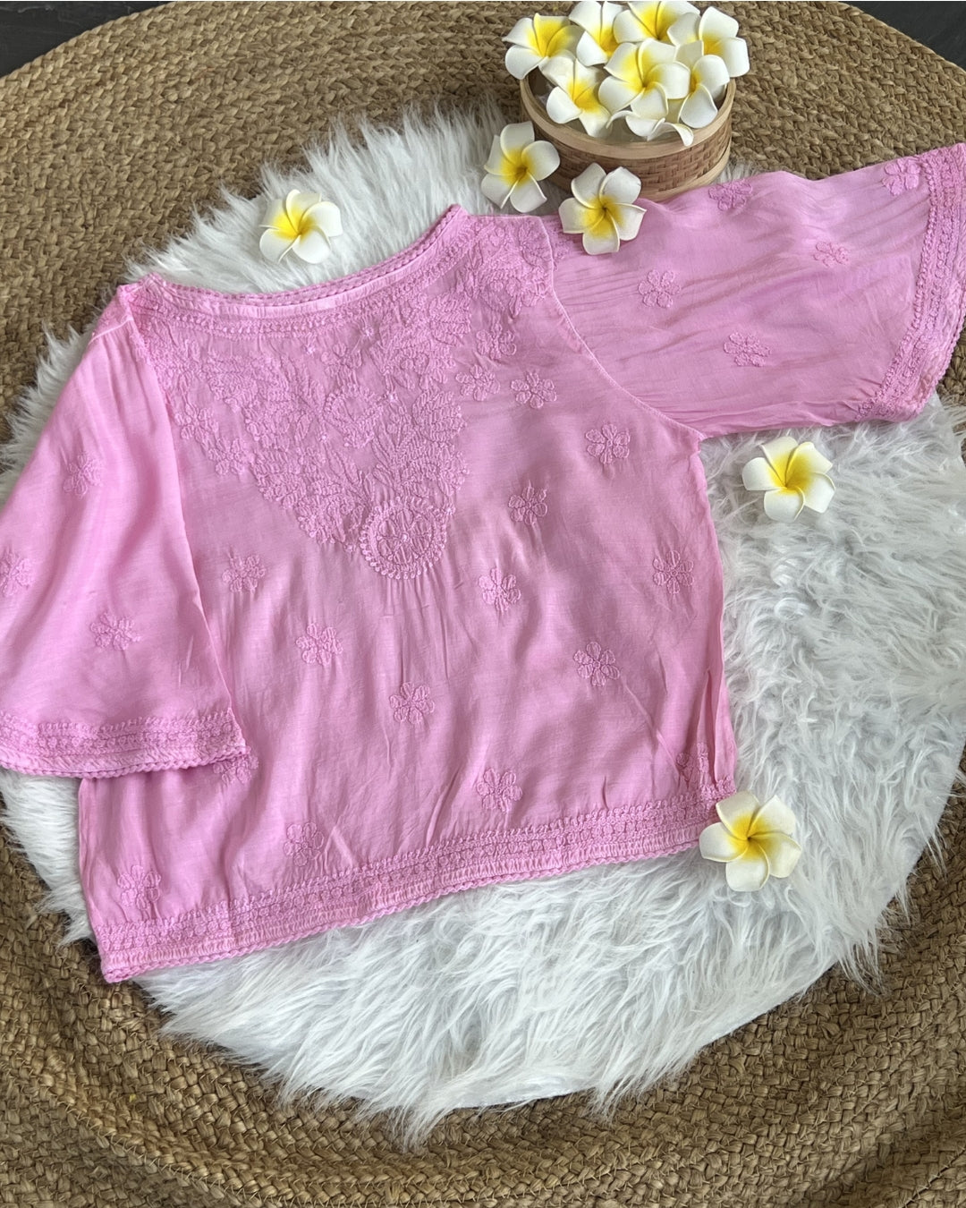 Women's Chikankari Embroidered Short Top