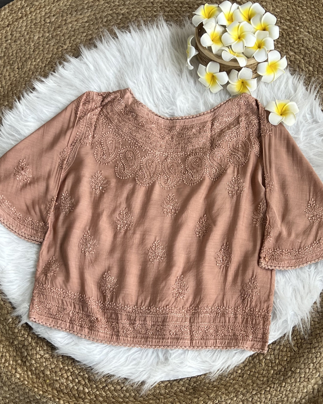 Women's Chikankari Embroidered Short Top