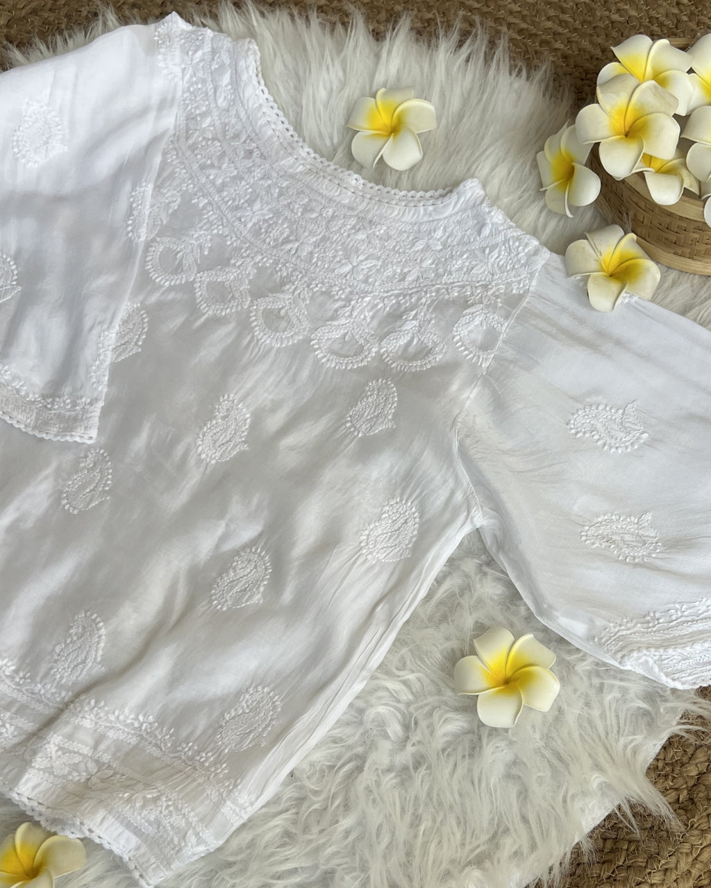 Women's Chikankari Embroidered Short Top
