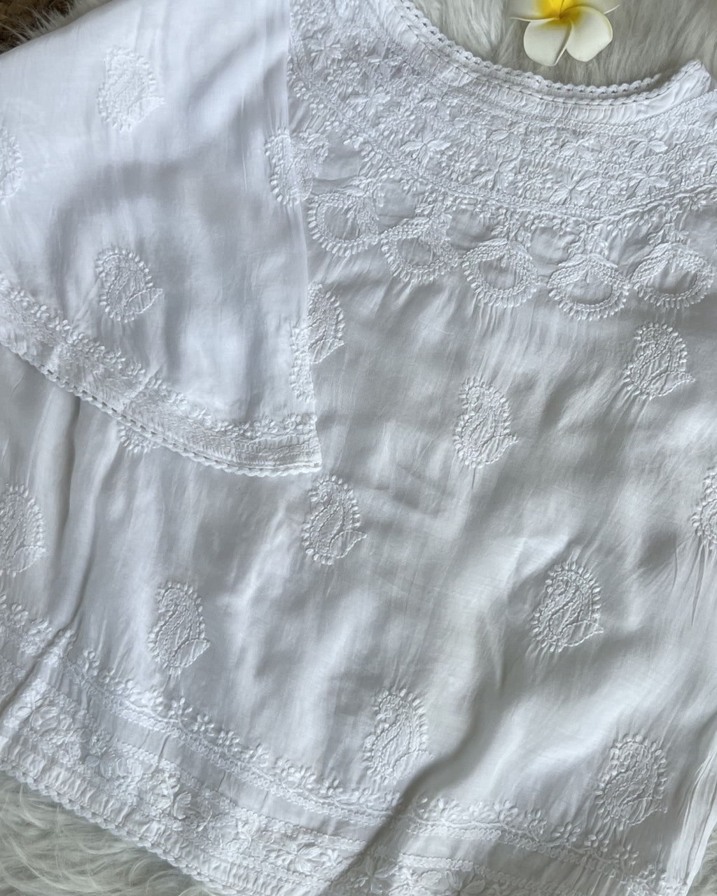 Women's Chikankari Embroidered Short Top