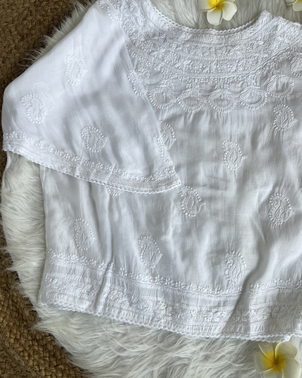 Women's Chikankari Embroidered Short Top