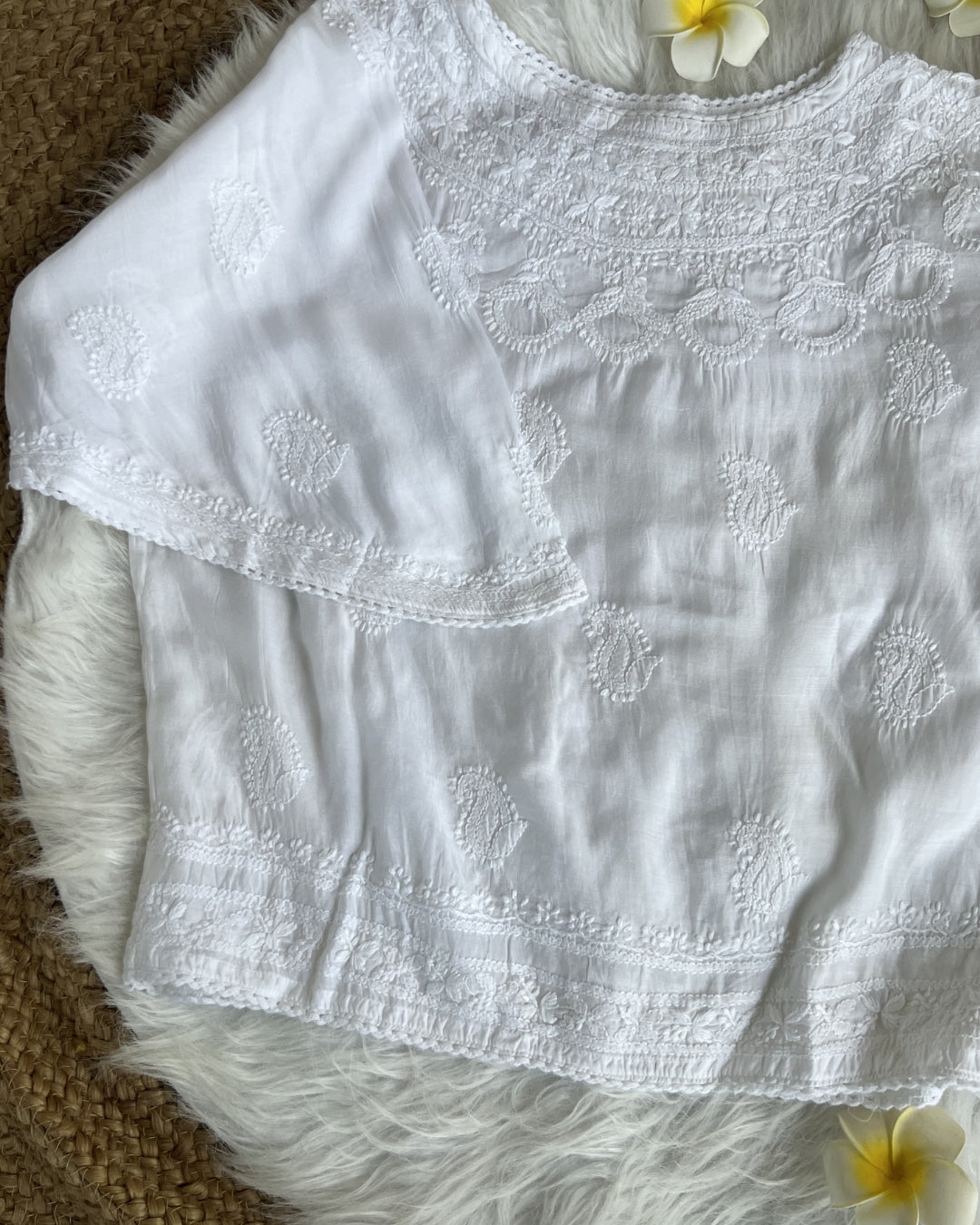 Women's Chikankari Embroidered Short Top