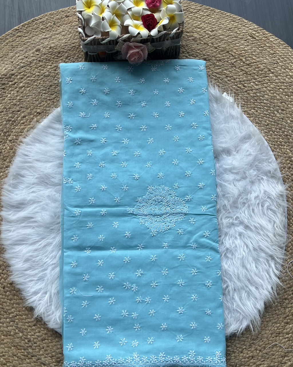 Cotton Chikankari Saree with Blouse | Lucknow Chikankari Gurgaon