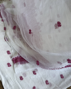 Pink & White Cotton Unstitched Suit Set | Lucknow Chikankari Gurgaon