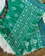 Elegant Green Cotton Saree | Lightweight Everyday Ethnic Wear