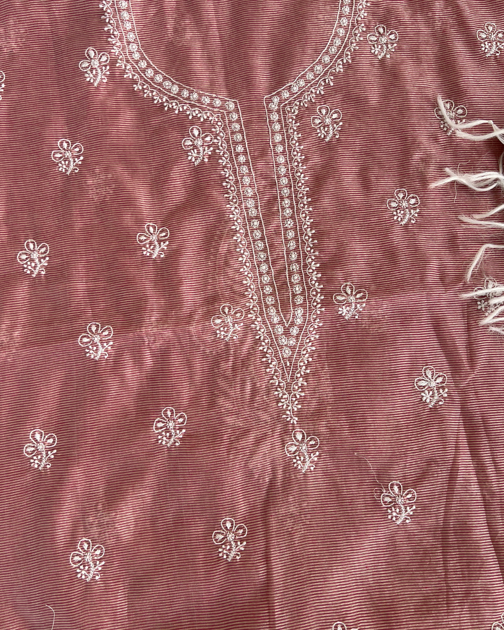 Rose Tissue Unstitched Suit Set | Lucknow Chikankari Gurgaon
