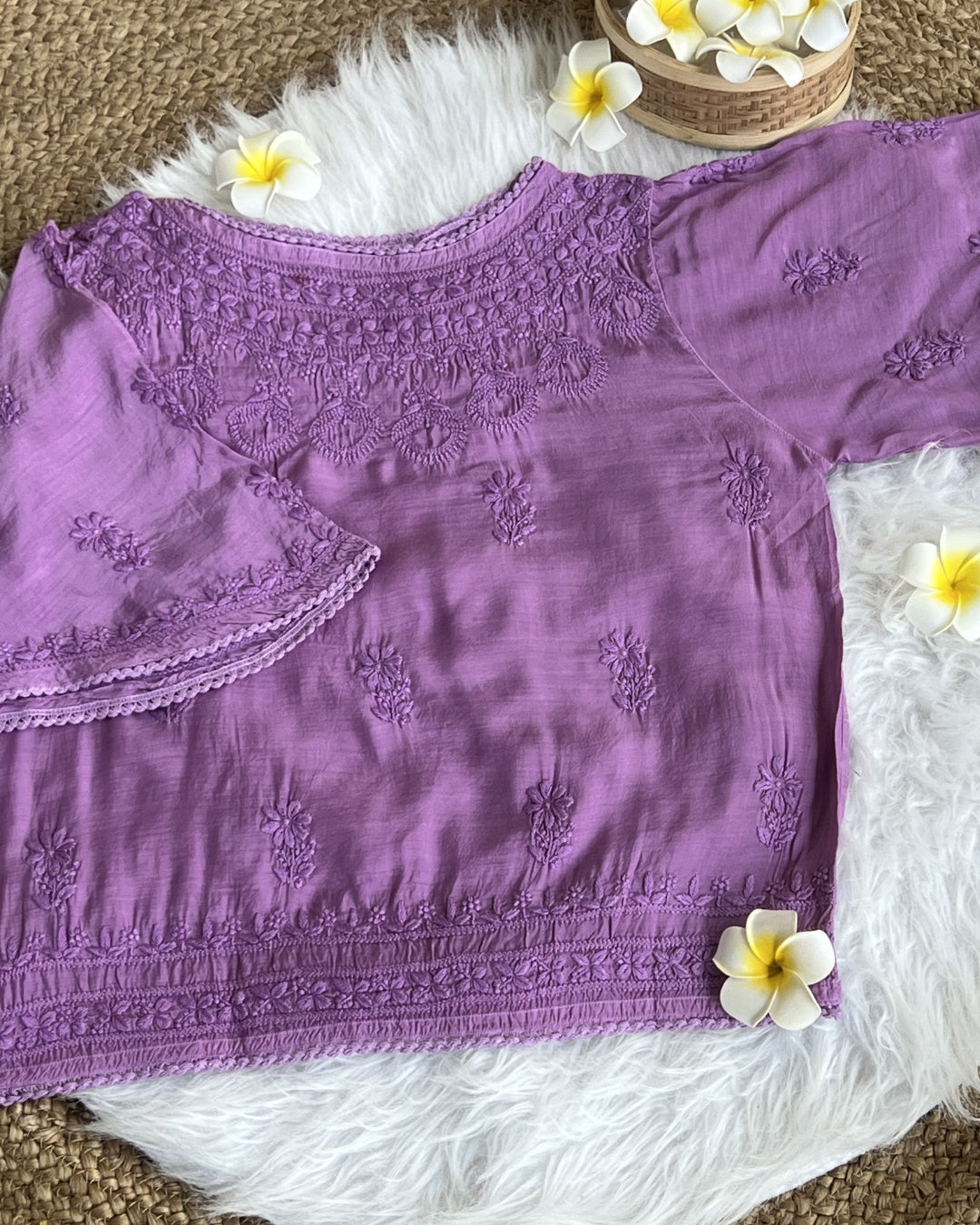 Women's Chikankari Embroidered Short Top