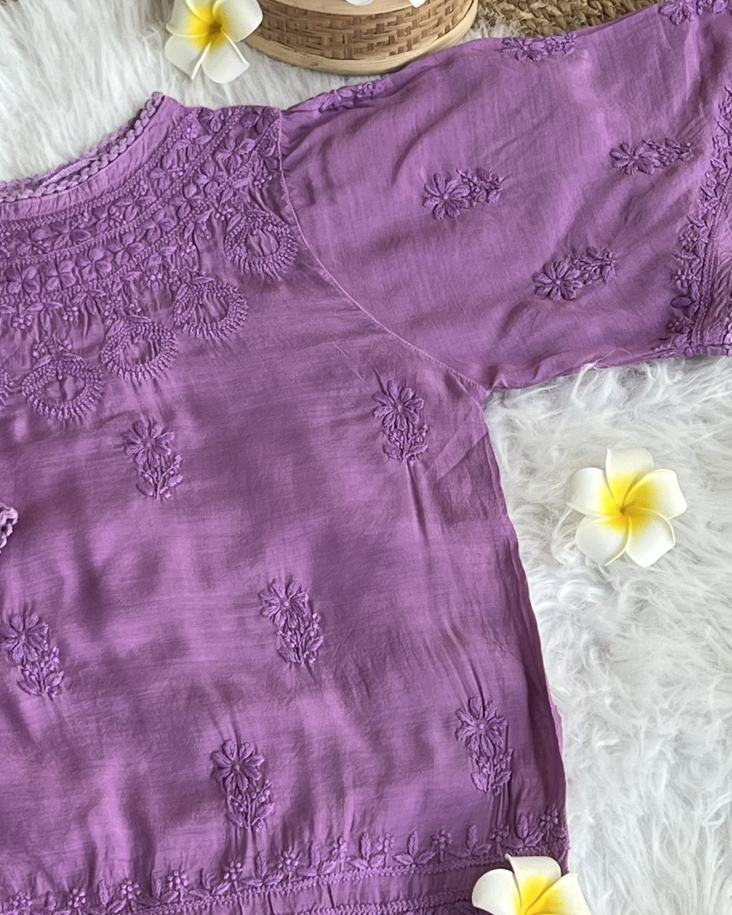 Women's Chikankari Embroidered Short Top