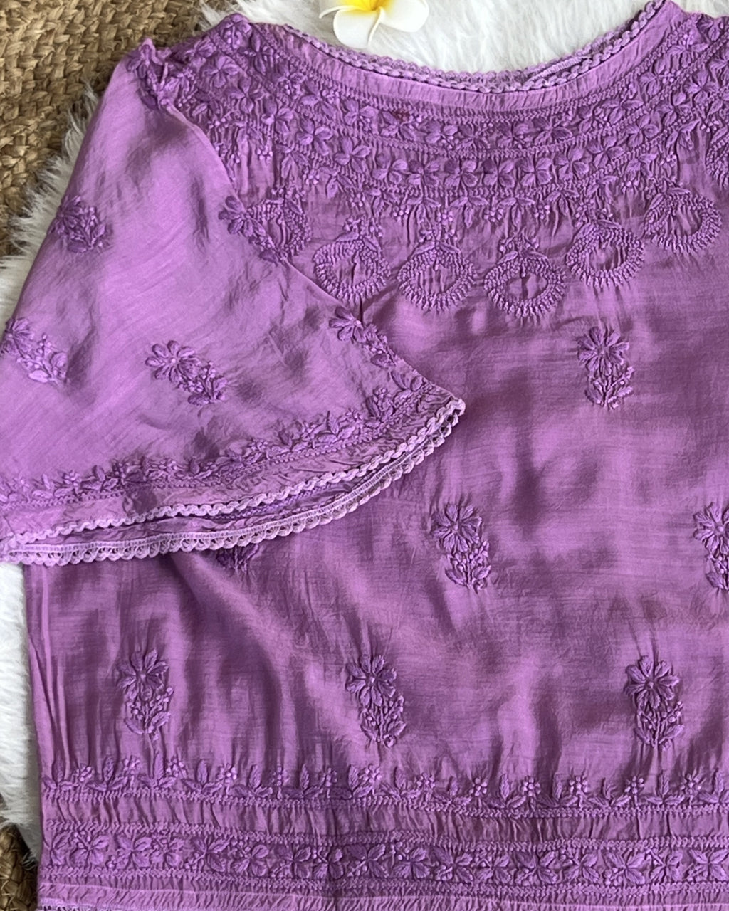 Women's Chikankari Embroidered Short Top