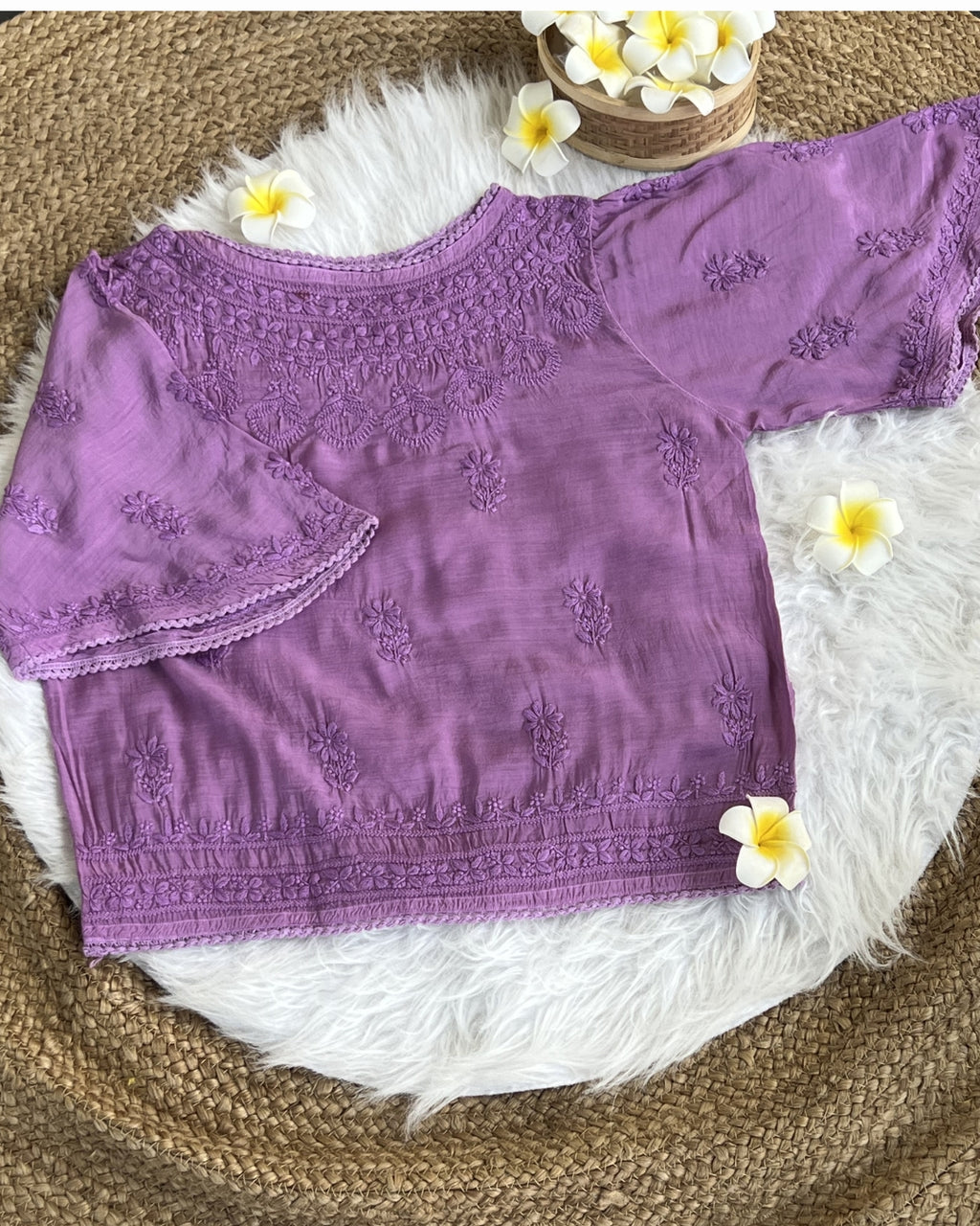 Women's Chikankari Embroidered Short Top
