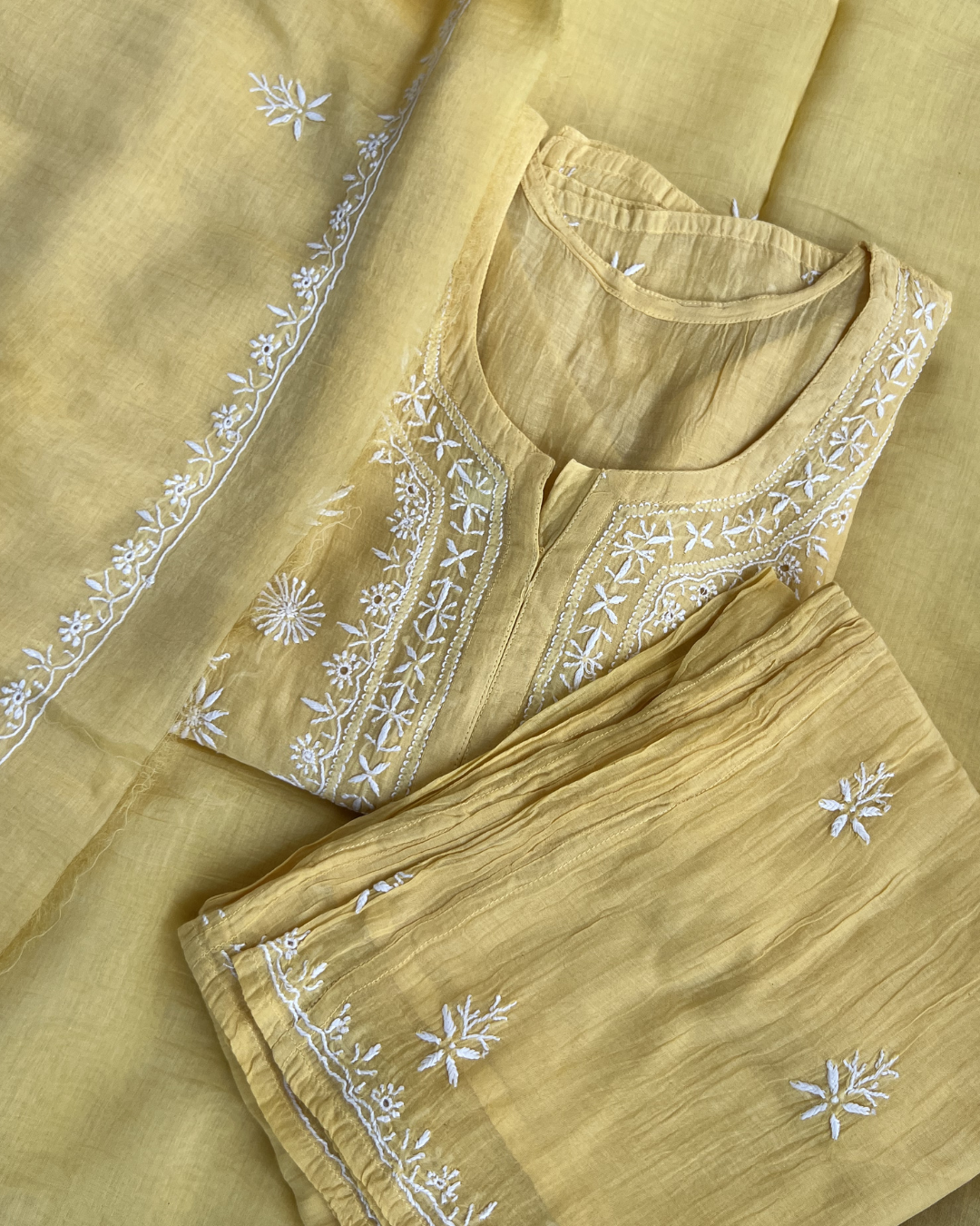 Stitched mul Cotton Chikankari Suit Set | Chikankari Studio Gurgaon