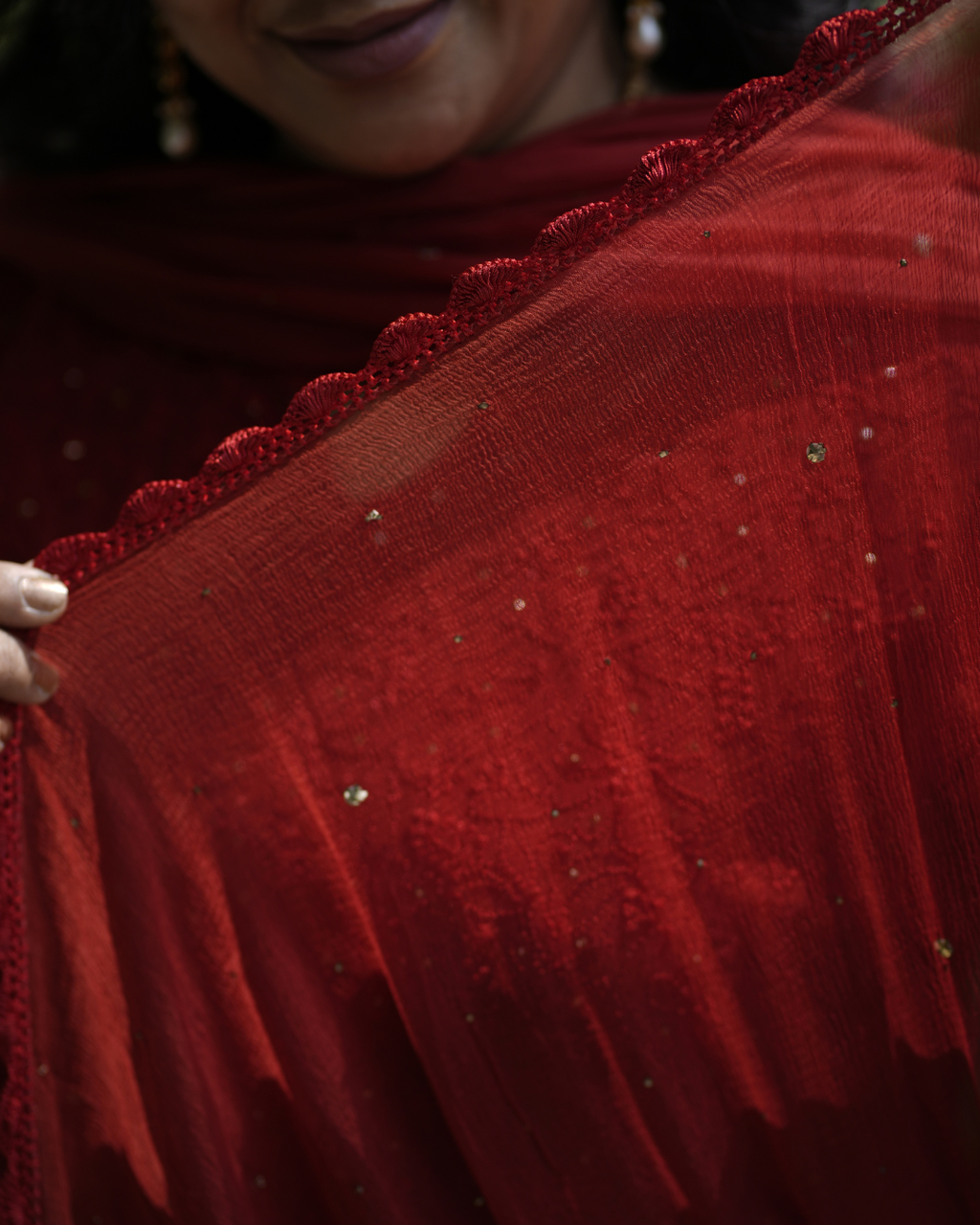 Ruby Red Sharara Set