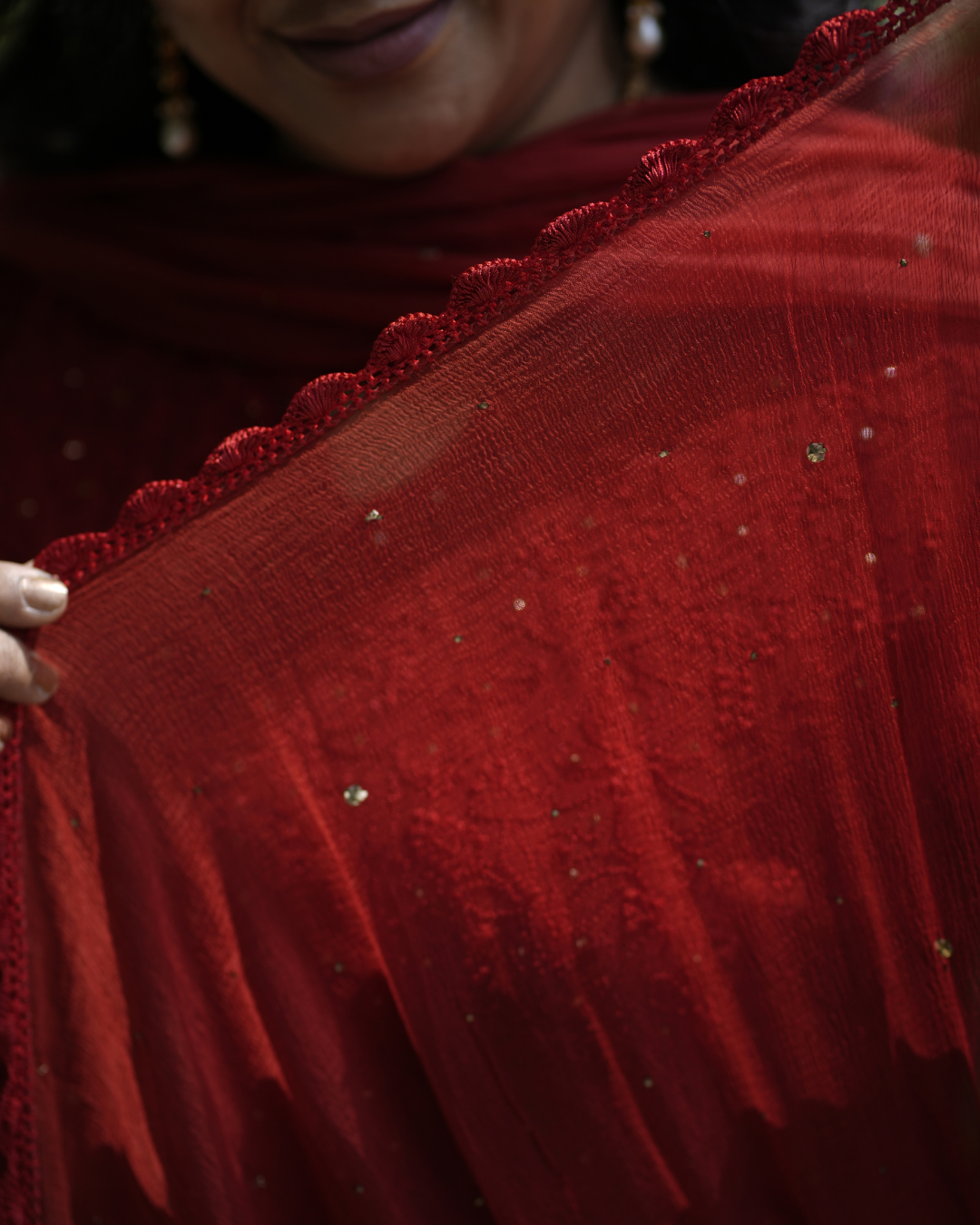 Ruby Red Sharara Set