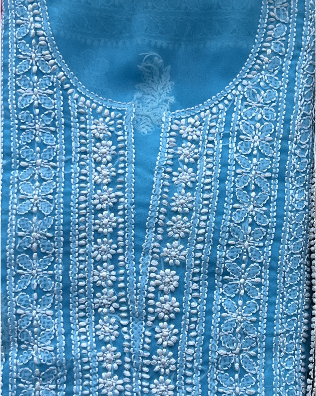 Georgette Chikankari Unstitched Suit  | Lucknow Chikankari Gurgaon