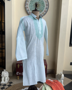 Men’s Chikankari Kurta Collection – Tone-on-Tone Hand Embroidered Kurtas | House of Nandini