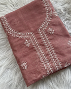 Rose Tissue Unstitched Suit Set | Lucknow Chikankari Gurgaon