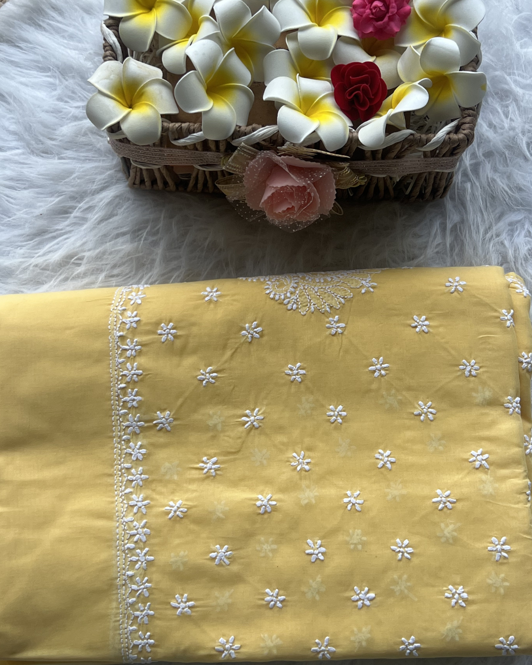 Cotton Chikankari Saree with Blouse | Lucknow Chikankari Gurgaon