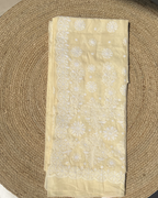 Beige Handcrafted Lucknow Chikankari Saree with Elegant White Embroidery | Premium Ethnic Wear Saree