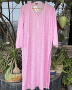 Muslin Chikankari Long Kurti  Full Sleeves | Lucknowi Elegance