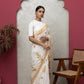 Off-White Saree with Blouse