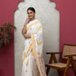 Off-White Saree with Blouse