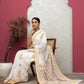 Off-White Saree with Blouse