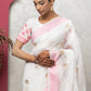 Kota Chanderi Saree with Chikankari & Pitta Work