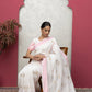 Kota Chanderi Saree with Chikankari & Pitta Work