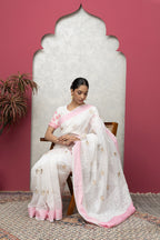 Premium Cotton Saree with Delicate Borders – Lightweight & Elegant