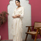 Oragnaza sareewith blouse+multicolour+mukaish